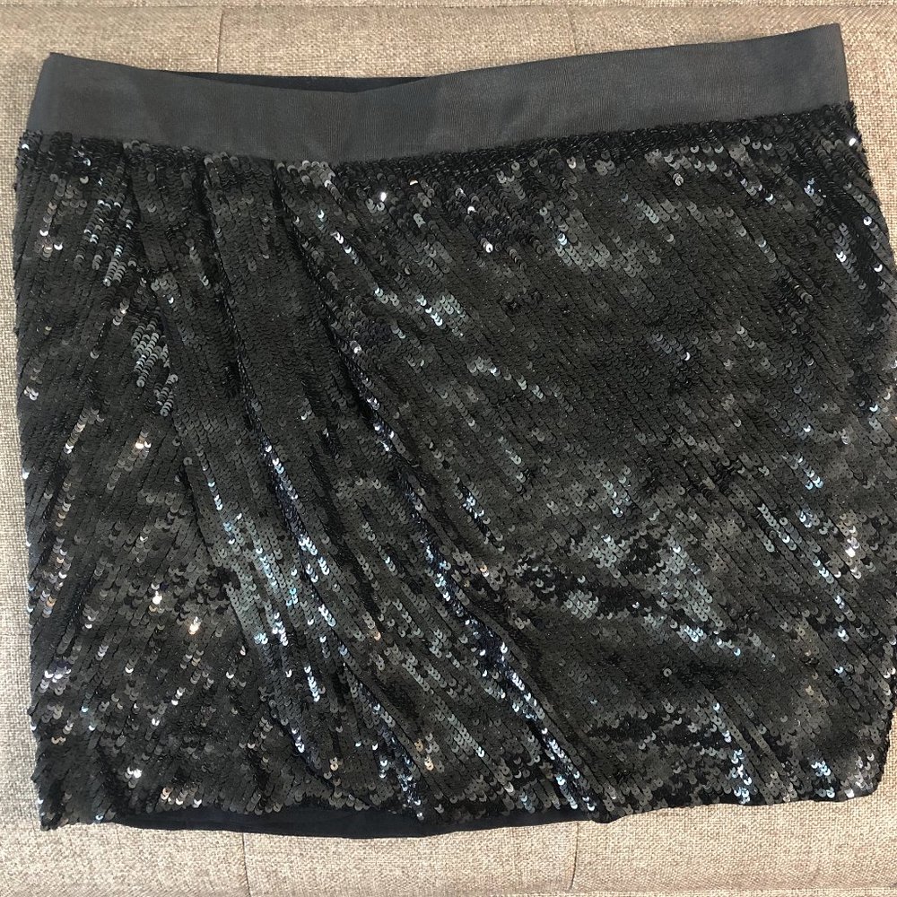 Elegant Unique Hand Made Black Mini Skirt